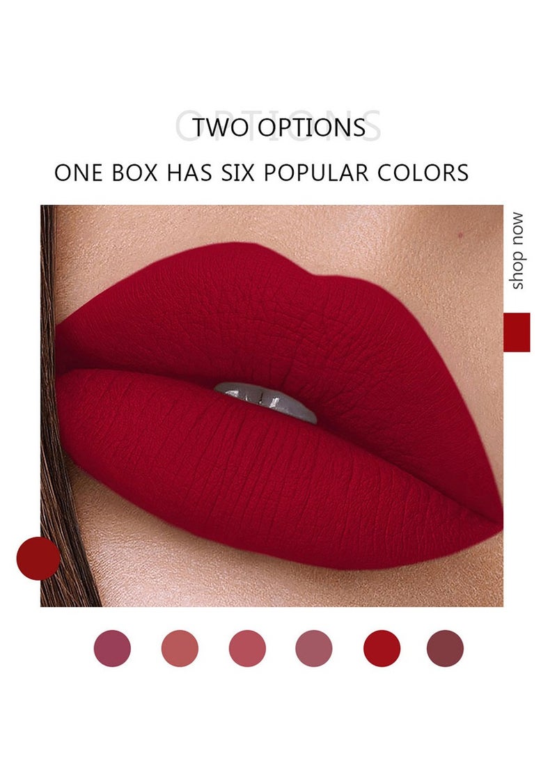 Handaiyan - Lipstick Set Matte Liquid 6 Colors Long Lasting Waterproof for Women Highly Pigment Velvety Nude Super Stay Soft Hydrating & Lightweight Professional Moisturizing Makeup Lips Gift - Image 1