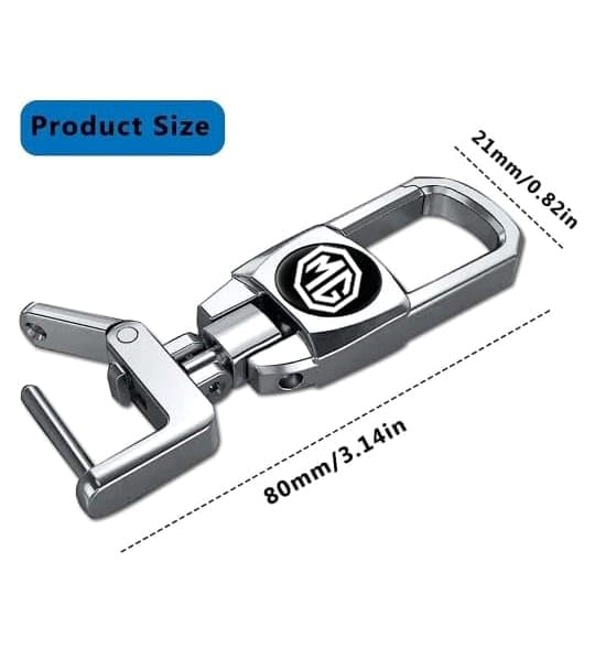 Greenworld Silver Color Fob Keychain Compatible With M.G Hector/Astor/Glostor Car (Silver Chrome) - Image 5
