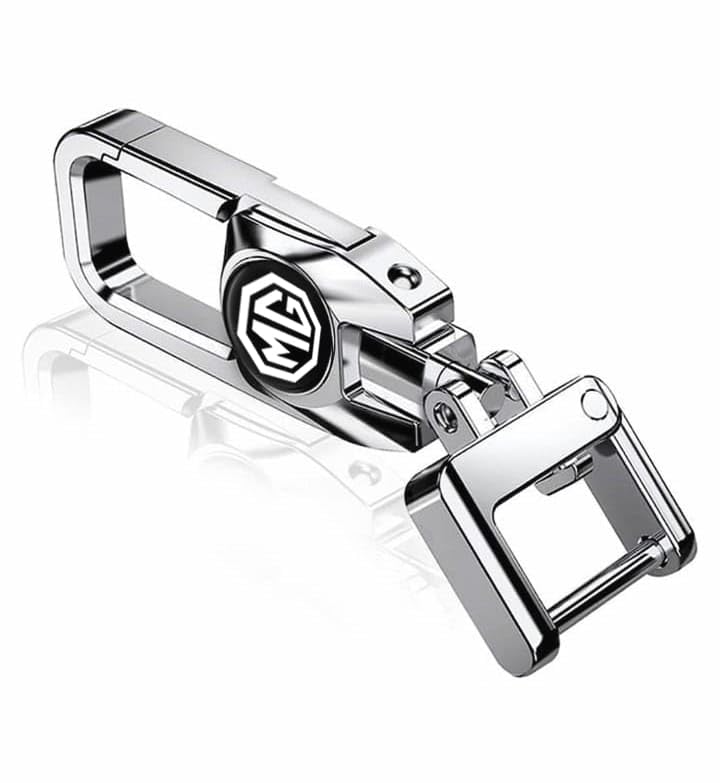 Greenworld Silver Color Fob Keychain Compatible With M.G Hector/Astor/Glostor Car (Silver Chrome) - Image 1