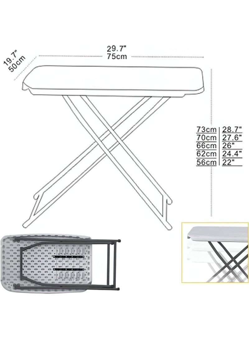 طاولة قابلة للطي متعددة الاستخدامات 75 سم – بارتفاع قابل للتعديل في 5 مستويات، خفيفة ومناسبة للاستخدام اليومي - Image 4