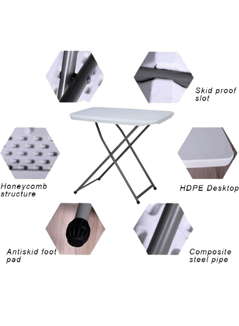 طاولة قابلة للطي متعددة الاستخدامات 75 سم – بارتفاع قابل للتعديل في 5 مستويات، خفيفة ومناسبة للاستخدام اليومي - Image 3