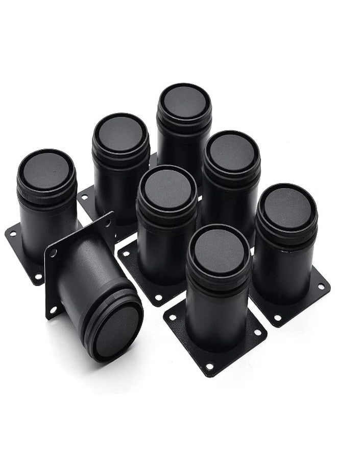Masendelk 2.5 Inch Metal Furniture Legs Stainless Steel Adjustable Legs Black Metal Legs Round Cabinet Legs for Coffee Table Cabinet Desk Sofa Shelves, Pack of 8 - Image 1