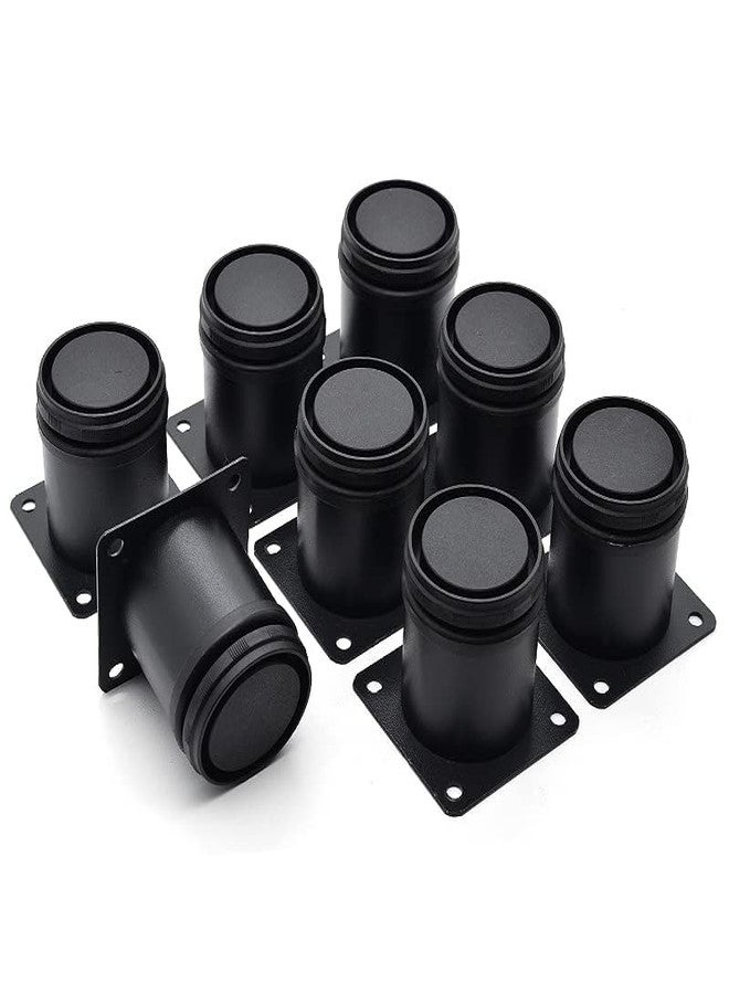 Masendelk 2.5 Inch Metal Furniture Legs Stainless Steel Adjustable Legs Black Metal Legs Round Cabinet Legs for Coffee Table Cabinet Desk Sofa Shelves, Pack of 8 - Image 2