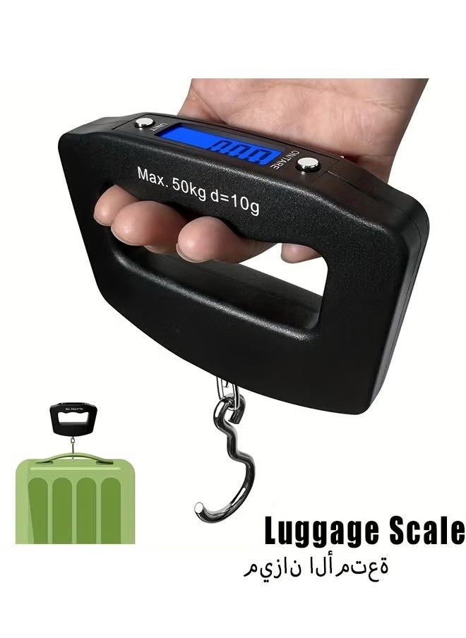 Dougez Luggage Weight Scale,LCD Luggage Scale Travel Digital, Home Electronic Portable Hanging Weight Hook Travel Luggage Scale Handheld Scale,Mini Portable Electronic Scale,Fast Scale with Backlit LCD Display,RV Travel Essentials,Max 50Kg 10g 1 Count  - Image 1