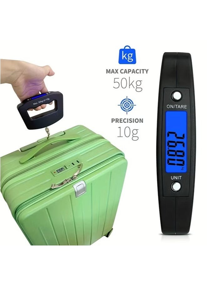 Dougez Luggage Weight Scale,LCD Luggage Scale Travel Digital, Home Electronic Portable Hanging Weight Hook Travel Luggage Scale Handheld Scale,Mini Portable Electronic Scale,Fast Scale with Backlit LCD Display,RV Travel Essentials,Max 50Kg 10g 1 Count  - Image 4