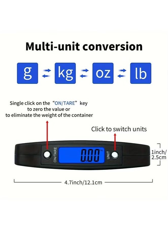 Dougez Luggage Weight Scale,LCD Luggage Scale Travel Digital, Home Electronic Portable Hanging Weight Hook Travel Luggage Scale Handheld Scale,Mini Portable Electronic Scale,Fast Scale with Backlit LCD Display,RV Travel Essentials,Max 50Kg 10g 1 Count  - Image 2