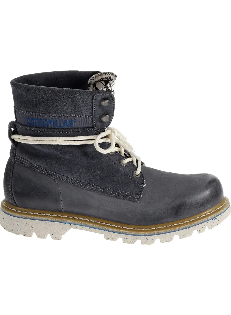 كاتربلر Men's Leather Slouch Boots in Navy