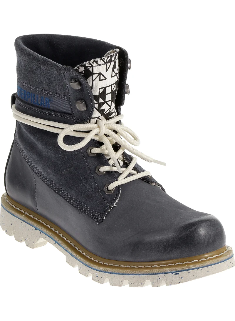 كاتربلر Men's Leather Slouch Boots in Navy