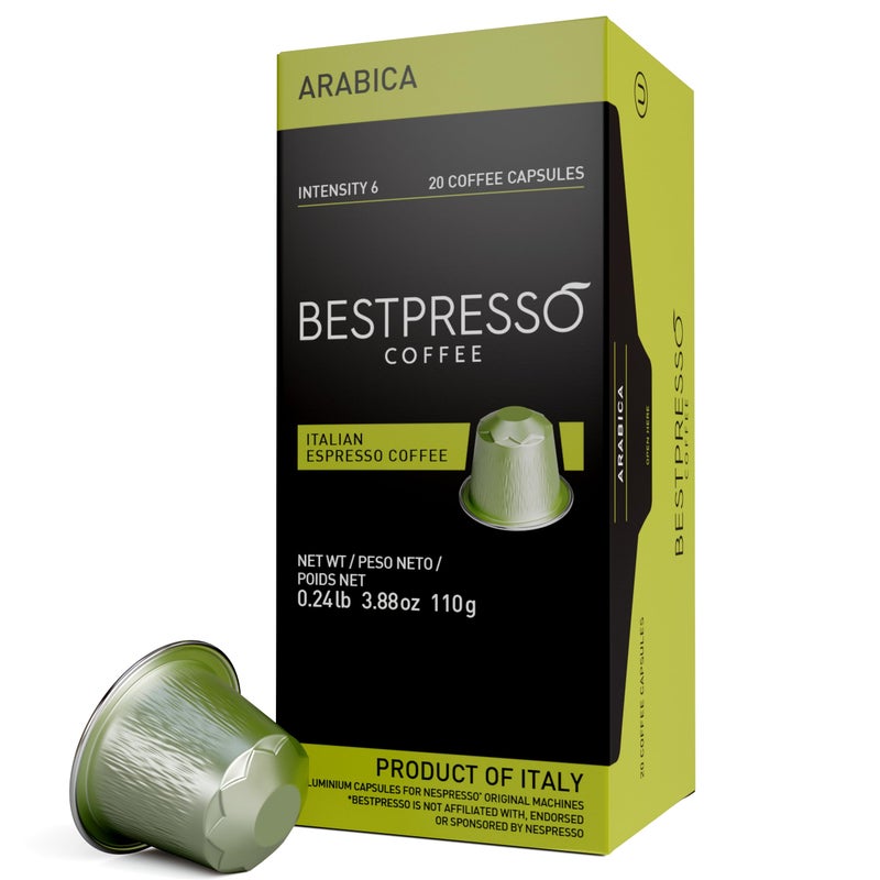 Bestpresso Coffee for Nespresso Original Machine 120 pods Certified Genuine Espresso Arabica Blend Light Intensity Pods Compatible with Nespresso Original - Image 3