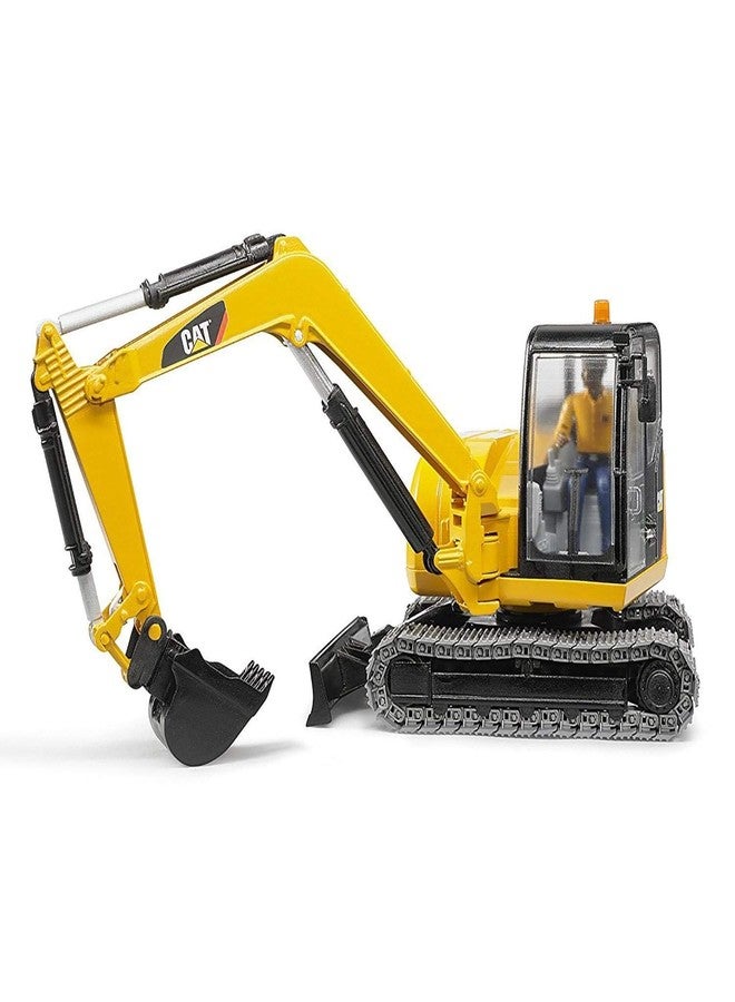 Bruder CAT Mini Excavator Construction Digger Toy with Worker, 1:16 Scale, Realistic Working Parts - Image 3