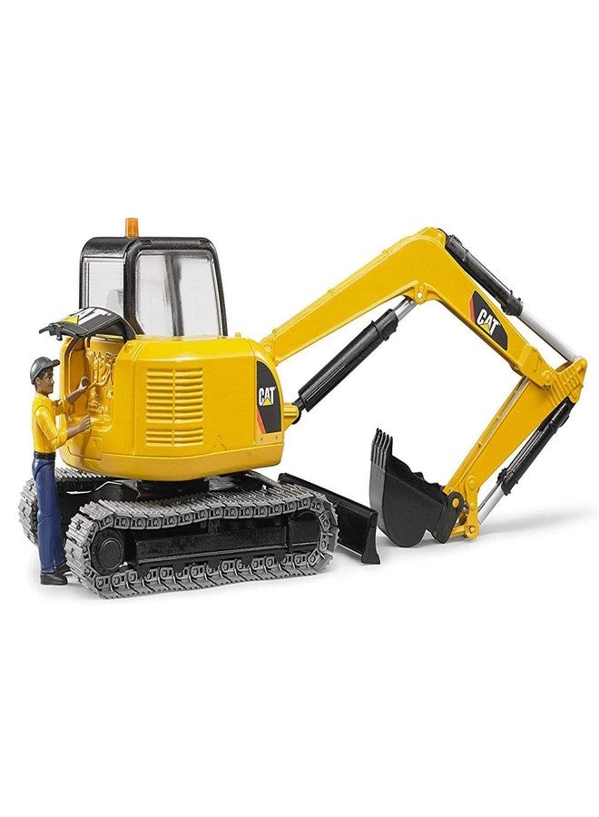 Bruder CAT Mini Excavator Construction Digger Toy with Worker, 1:16 Scale, Realistic Working Parts - Image 4