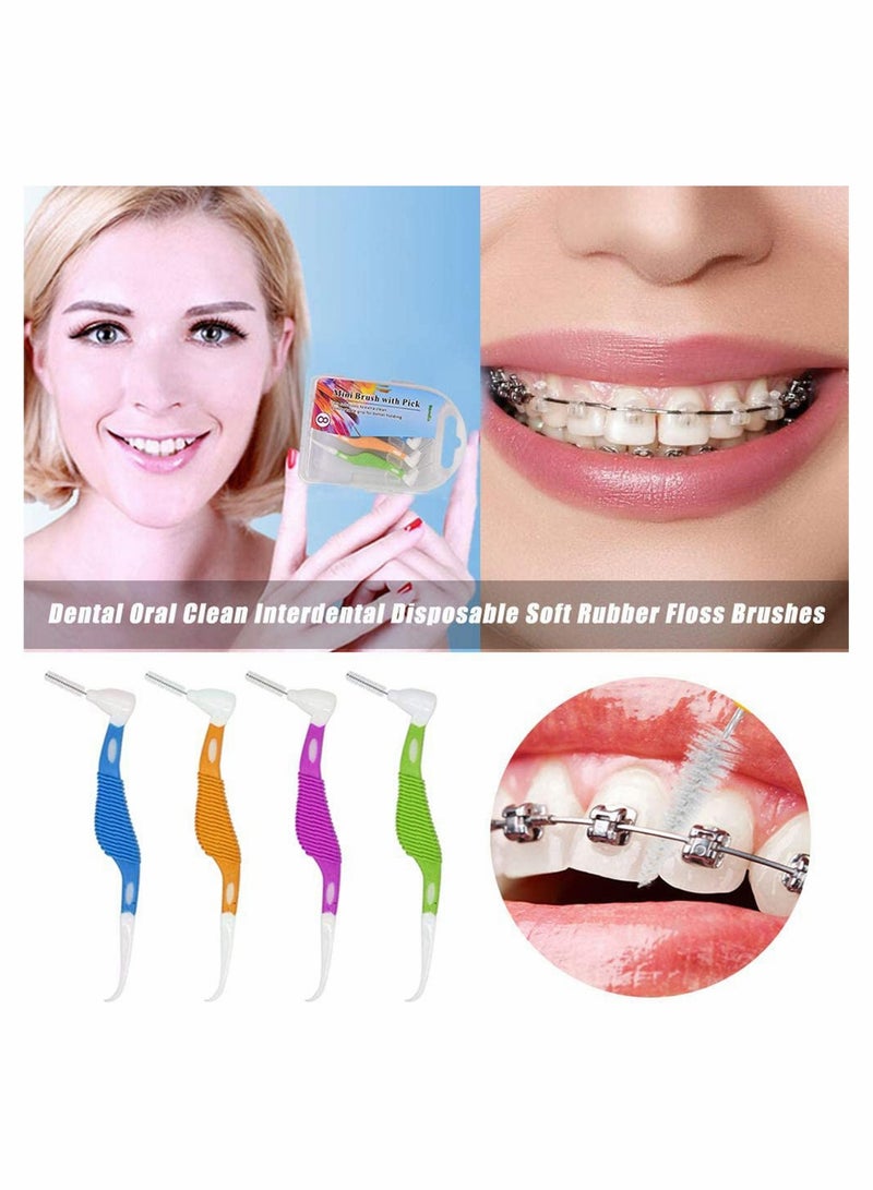 Excefore 8 Pcs Interdental Brush, Orthodontic Interdental Brush, Mini Brush with Toothpick Tooth Cleaning Tool Interdental Brushes Between Teeth - Image 2