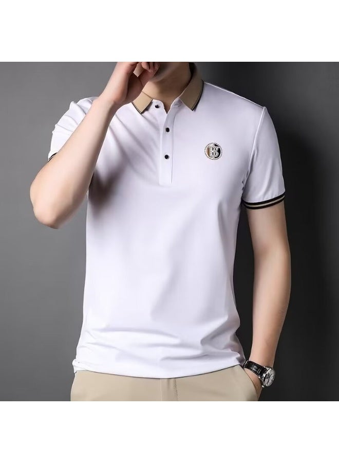 KUYING New Men's Loose High End Half Sleeve Polo Shirt