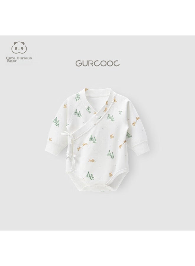 Good bear Guaiqi Xiong Newborn Long-sleeve Bodysuit, Spring And Autumn Infant Pure Cotton Seamless Pajamas, Triangle Onesie - Image 1