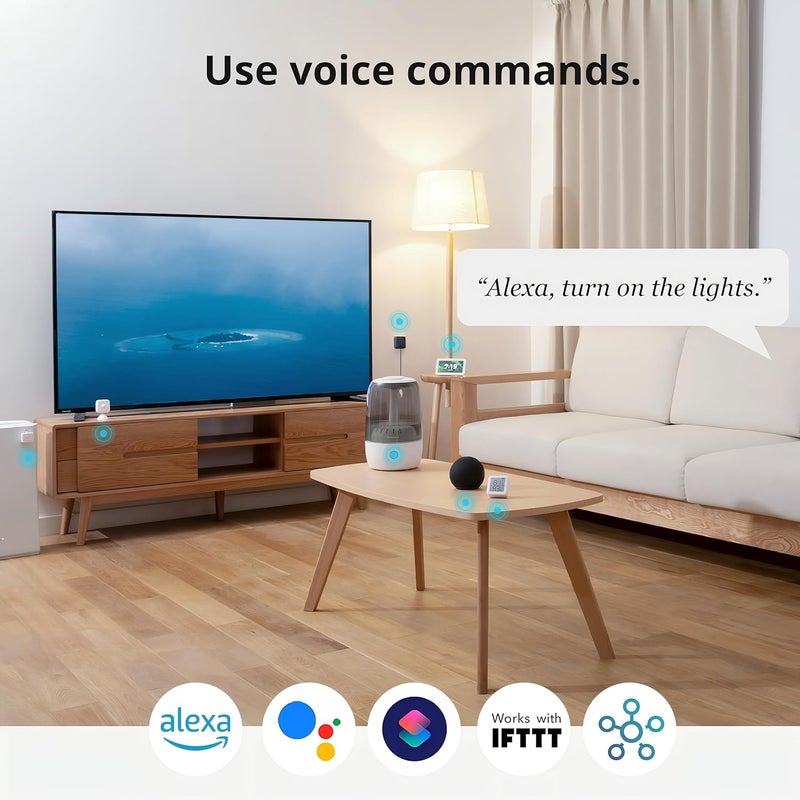 سويتش بوت جهاز التحكم عن بعد الذكي SwitchBot Hub Mini، وحدة تحكم عن بعد IR عالمية للمنازل الذكية، يمكن استخدامه للتحكم في التلفزيون وأجهزة التكييف، يسمح بتوصيل أجهزة SwitchBot بشبكة الواي فاي، ويعمل مع خدم��ت Alexa وGoogle Home وSiri وIFTTT. - Image 4