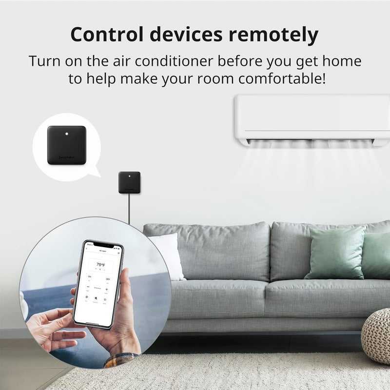 سويتش بوت جهاز التحكم عن بعد الذكي SwitchBot Hub Mini، وحدة تحكم عن بعد IR عالمية للمنازل الذكية، يمكن استخدامه للتحكم في التلفزيون وأجهزة التكييف، يسمح بتوصيل أجهزة SwitchBot بشبكة الواي فاي، ويعمل مع خدم��ت Alexa وGoogle Home وSiri وIFTTT. - Image 5