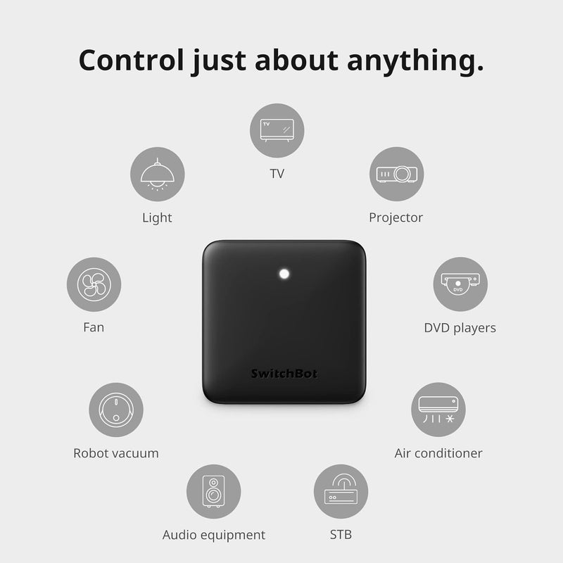 سويتش بوت جهاز التحكم عن بعد الذكي SwitchBot Hub Mini، وحدة تحكم عن بعد IR عالمية للمنازل الذكية، يمكن استخدامه للتحكم في التلفزيون وأجهزة التكييف، يسمح بتوصيل أجهزة SwitchBot بشبكة الواي فاي، ويعمل مع خدم��ت Alexa وGoogle Home وSiri وIFTTT. - Image 3