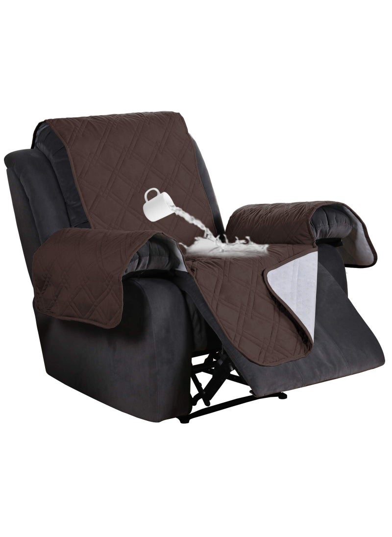 Flamingo P Flamingo P 100 Waterproof Recliner Chair Covers Quilted Reclining Chair Slipcover Furniture Protector Pet Couch Covers with Non Slip Backing Seat Width Up to 30 Inch Brown 