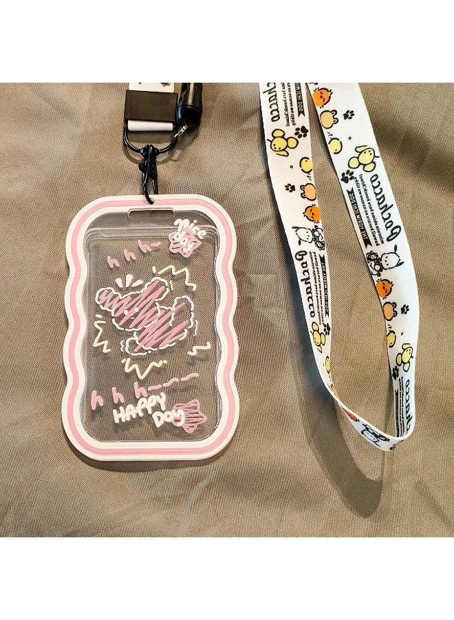 NIBEMINENT 1 - Piece Cute Kpop Photo Card Holder Pendant Key Chain ID Badge Holder ID Card Holder Photo Card Protector for School ID Office ID Access Card for Women Girls