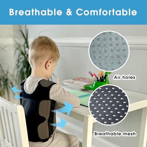 Henhecy Weighted Vest for Kids - Compression Vest for Children with Sensory Issues, Autism, ADHD - Adjustable Kids Weighted Vest Includes 6 Removable Weights (Small, Ages 2 to 4) - Image 3