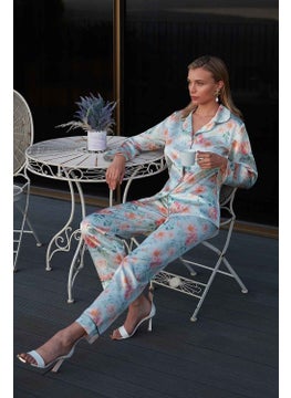 Nurteks 5654 Women's Satin Pajamas Set-Mint  - Image 1