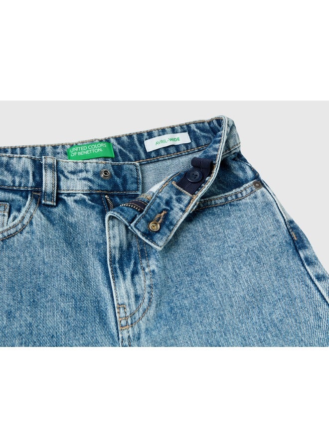 UNITED COLORS OF BENETTON Wide Fit High-Waisted Jeans - Image 3