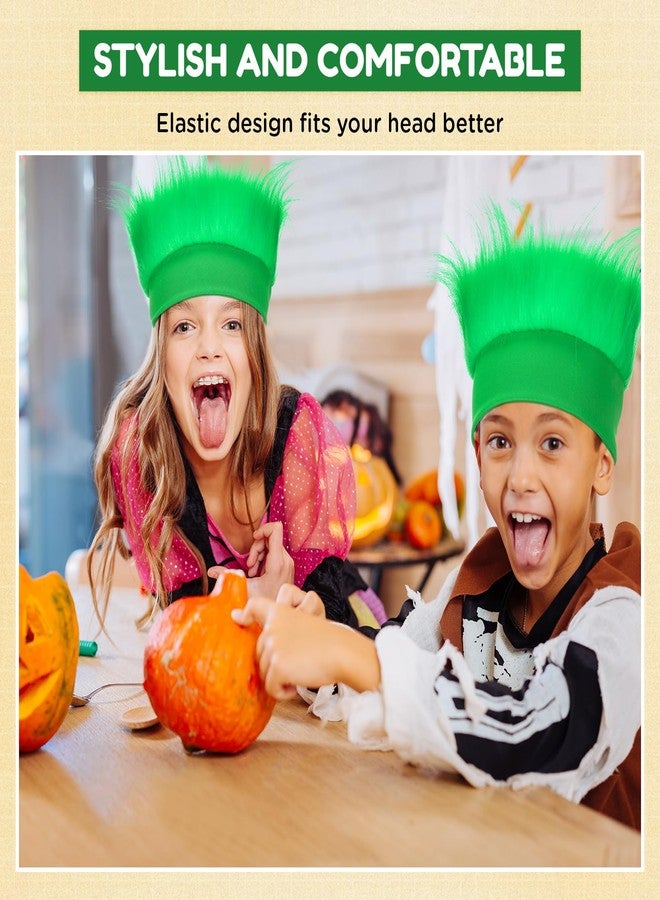 Luinabio إكسسوار شعر لويينابيو - رباط رأس شعري، باروكة مرحة، يوم الشعر المجنون، قبعات مضحكة، أزياء هالوين، ملابس حفلات (أخضر، بسيط) - Image 5