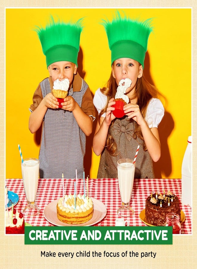 Luinabio إكسسوار شعر لويينابيو - رباط رأس شعري، باروكة مرحة، يوم الشعر المجنون، قبعات مضحكة، أزياء هالوين، ملابس حفلات (أخضر، بسيط) - Image 4