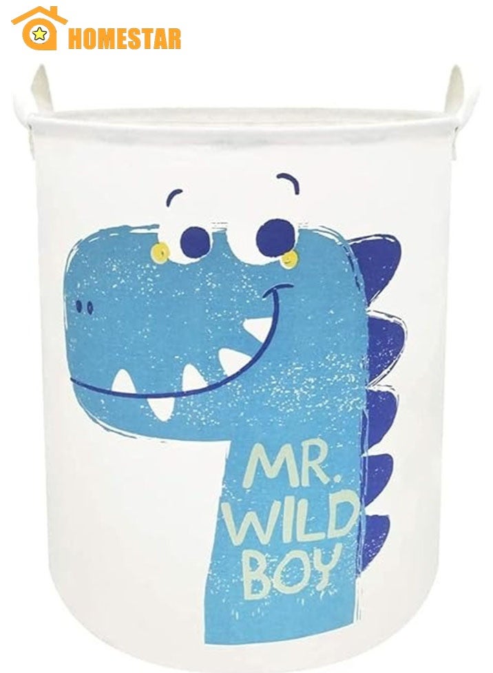 HOMESTAR Cute Dinosaur Large Storage Basket, Waterproof, Foldable Clothes Hamper with Handles for for Clothes and Toys, Stylish Bedroom and Kitchen Organization - Image 1