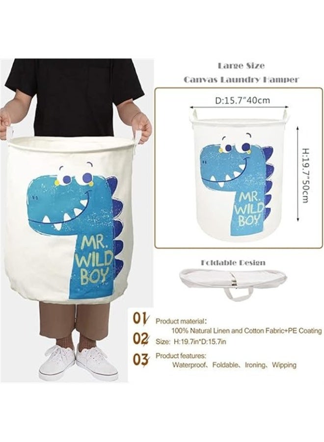 HOMESTAR Cute Dinosaur Large Storage Basket, Waterproof, Foldable Clothes Hamper with Handles for for Clothes and Toys, Stylish Bedroom and Kitchen Organization - Image 4