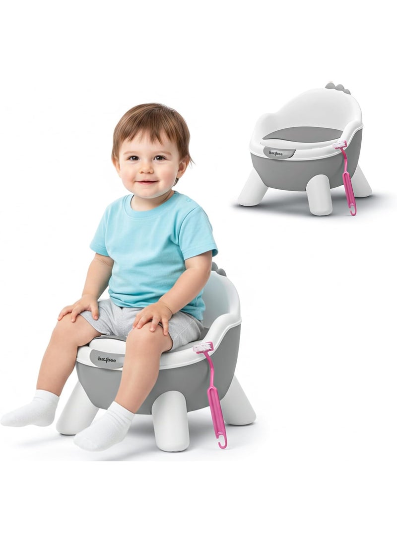 BAYBEE Baby Potty Seat Chair Kids Potty Training seat for Baby Toddlers with Closing Lid, High Back & Splash Gaurd Baby Toilet seat for Kids Baby Potty Chair for Toddlers 1 to 5 Year Boy Girl Grey - Image 1