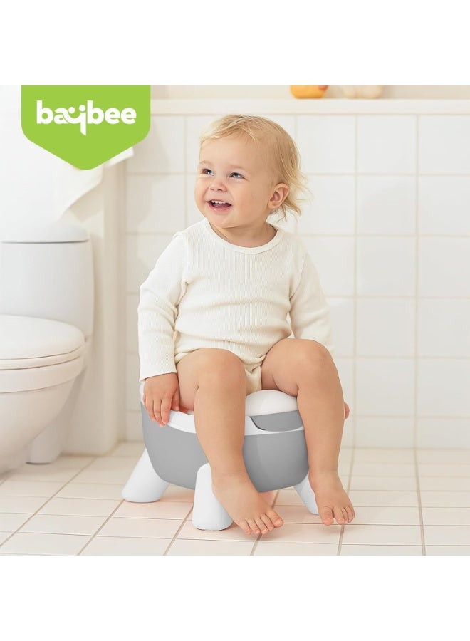 BAYBEE Baby Potty Seat Chair Kids Potty Training seat for Baby Toddlers with Closing Lid, High Back & Splash Gaurd Baby Toilet seat for Kids Baby Potty Chair for Toddlers 1 to 5 Year Boy Girl Grey - Image 3