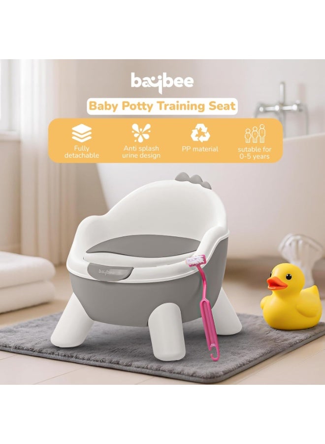 BAYBEE Baby Potty Seat Chair Kids Potty Training seat for Baby Toddlers with Closing Lid, High Back & Splash Gaurd Baby Toilet seat for Kids Baby Potty Chair for Toddlers 1 to 5 Year Boy Girl Grey - Image 2