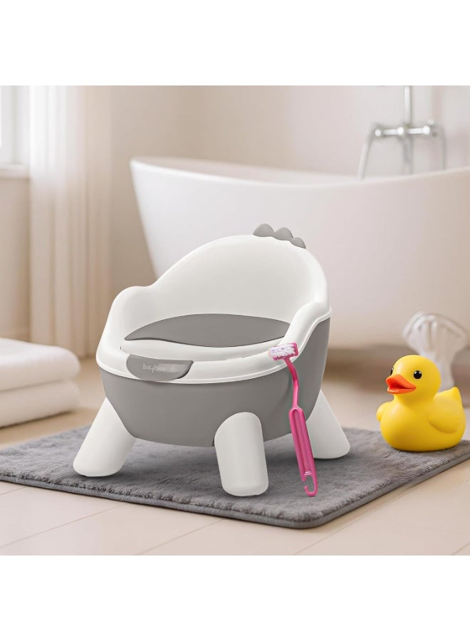 BAYBEE Baby Potty Seat Chair Kids Potty Training seat for Baby Toddlers with Closing Lid, High Back & Splash Gaurd Baby Toilet seat for Kids Baby Potty Chair for Toddlers 1 to 5 Year Boy Girl Grey - Image 4
