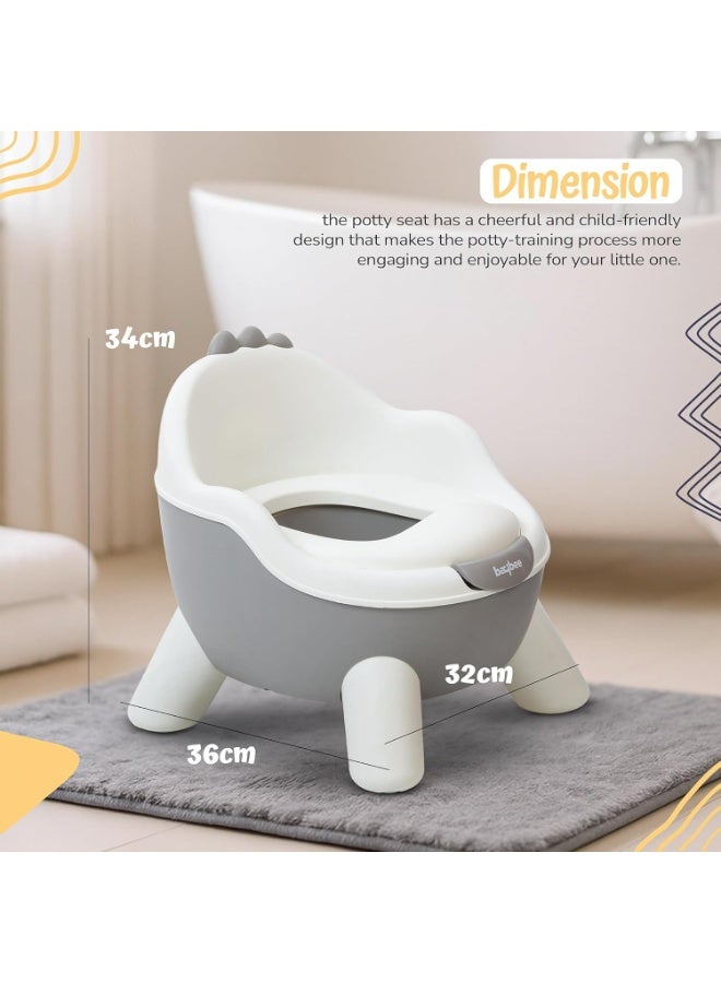 BAYBEE Baby Potty Seat Chair Kids Potty Training seat for Baby Toddlers with Closing Lid, High Back & Splash Gaurd Baby Toilet seat for Kids Baby Potty Chair for Toddlers 1 to 5 Year Boy Girl Grey - Image 5