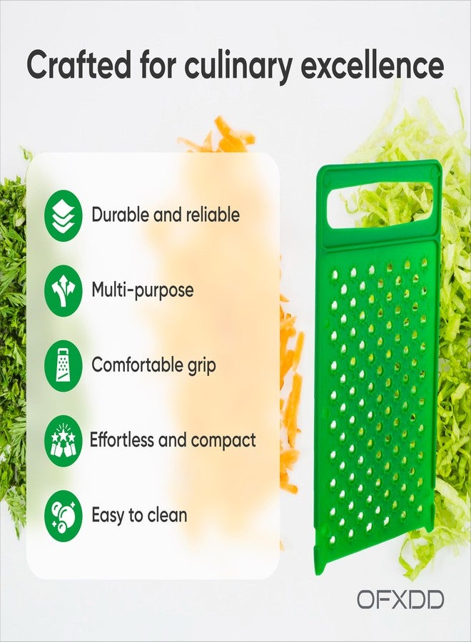 OFXDD Flat All Plastic Cheese Grater - Ergonomic Hand Grater - Professional Cheddar Graters Handheld - Image 4