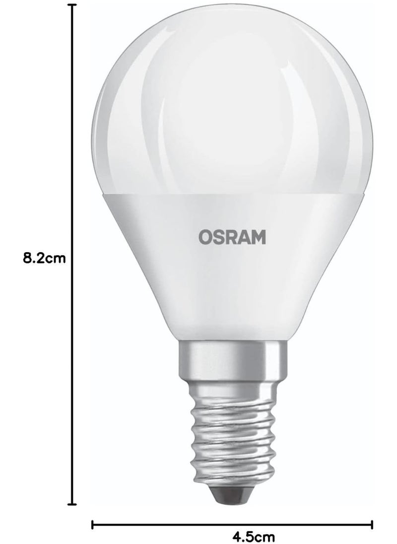 Osram OSRAM LED BASE Classic P40, frosted filament LED lamps in glass for E14 base, candle shape, cool white (4000K), 470 lumen, replaces conventional 40W bulbs, box of 3  - Image 3