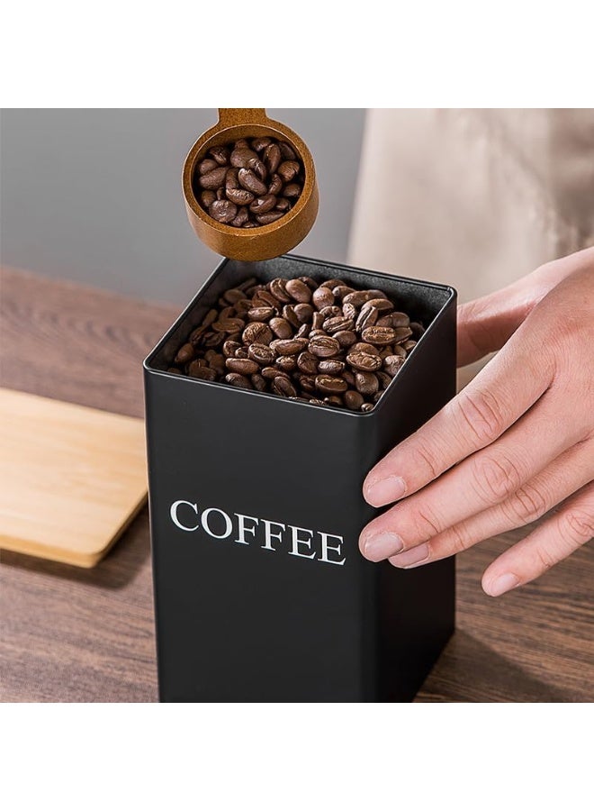 ARNOTEC Tea Coffee Sugar Canister Set with Bamboo Lids – Airtight Metal Storage Containers, Embossed Labels, Premium Iron Kitchen Canisters for Coffee Beans, Sugar, Tea & Dry Goods, 3-Piece Set (8.5×8.5×15cm) - Image 5