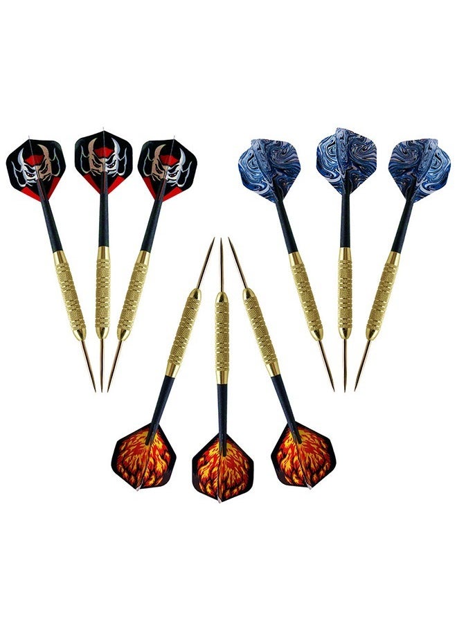 GROIC - 12PCS Steel Tip Darts Set - Professional Darts Steel Tip for Dartboard with Brass Barrels, Flights + Dart Tool  + Gift Case - Darts Metal Tip - Image 1