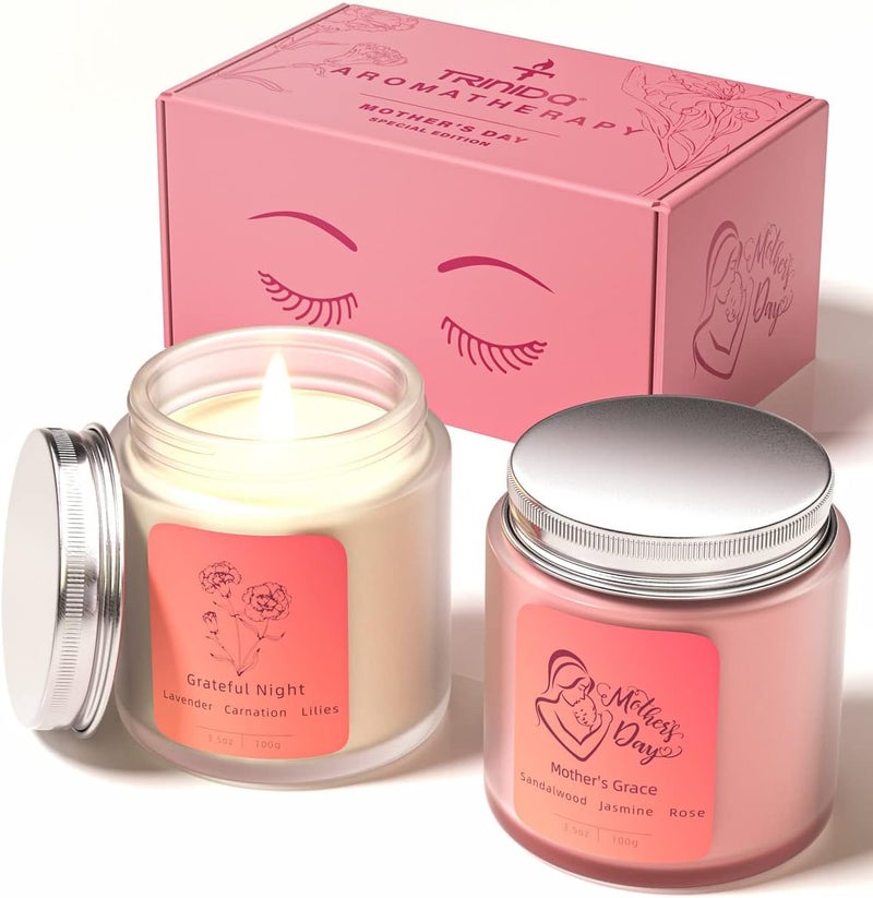 TRINIDa Sleep Candles for Mum - 30th/40th/50th/60th Birthday Gift for Women, Aromatherapy Luxury Scented Candle, Natural Organic Soy Wax Relaxing Lavender, Perfect Mother's Gift - Image 1