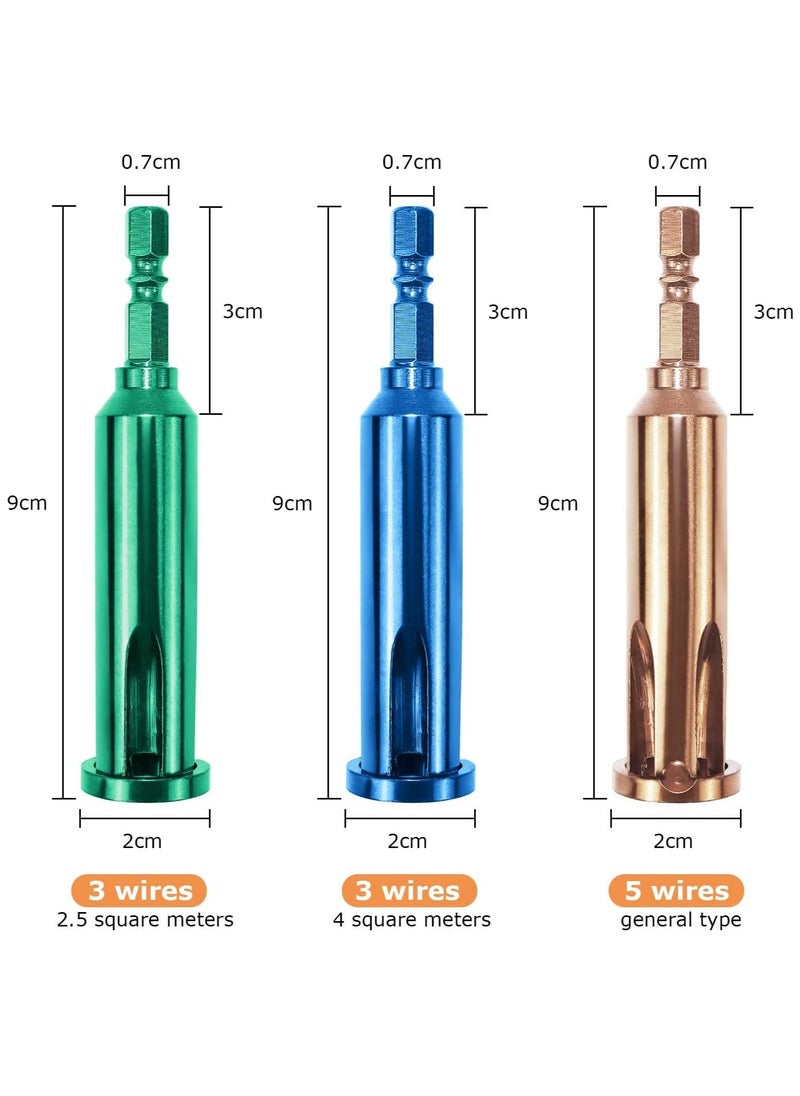 KASTWAVE - Wire Twisting Tools, Wire Strippers and Stranders, 4 Square 3 Way/5 Way Automatic Strander Drill Tool Accessories for Stripping and Twisting Wire Cable 3 Pcs - Image 1