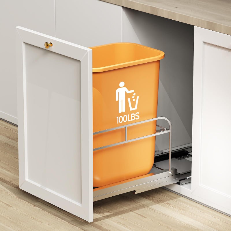 LIONONLY Pull Out Trash Can Under Cabinet Kit with Soft-Close Slides(Trash Bin Not Included), Under Sink Garbage Can Pull Out, for Kitchen, Sink, Drawer, Required Minimum Cabinet Size(12" W X 18" D) - Image 1