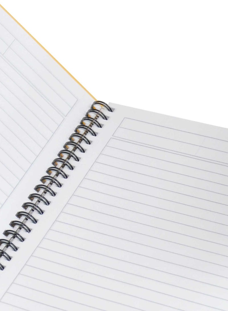 FIS Pack of 5  Spiral Hard Cover Notebook 9X7 Inches (22.86 X 20.32 CM) Single Line,With Border,100 Sheets-Gold -FSNBS97NA200 - Image 2