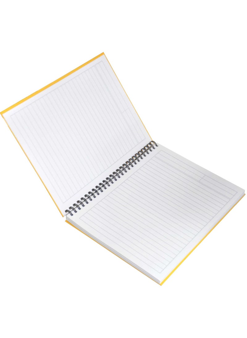 FIS Pack of 5  Spiral Hard Cover Notebook 9X7 Inches (22.86 X 20.32 CM) Single Line,With Border,100 Sheets-Gold -FSNBS97NA200 - Image 3