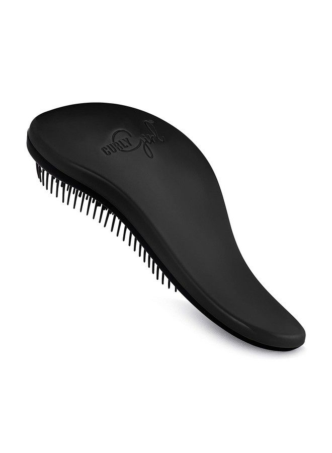 Curly Girl فرشاة فك تشابك الشعر Breeze Thru | فرشاة فك تشابك الشعر للكبار والصغار | تتخلص من التشابك والعقد في الشعر المجعد الطبيعي المستقيم الرطب أو الجاف (أسود) - Image 1