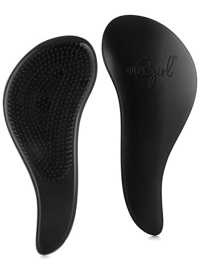 Curly Girl فرشاة فك تشابك الشعر Breeze Thru | فرشاة فك تشابك الشعر للكبار والصغار | تتخلص من التشابك والعقد في الشعر المجعد الطبيعي المستقيم الرطب أو الجاف (أسود) - Image 4