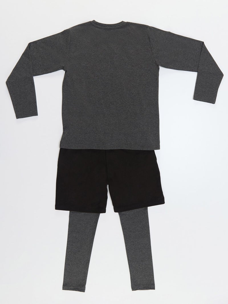 Mshb&G Yo Boy T-Shirt Shorts Tights Set  - Image 5
