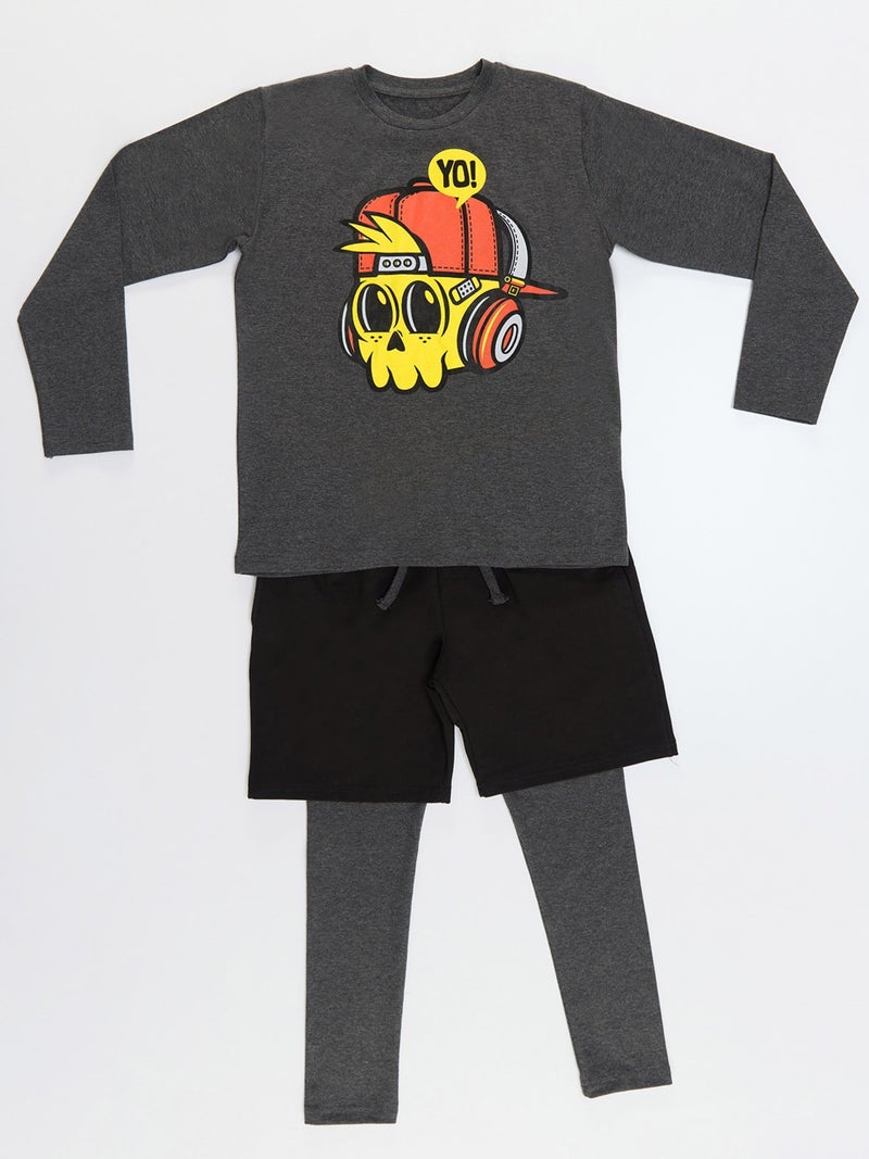 Mshb&G Yo Boy T-Shirt Shorts Tights Set  - Image 4