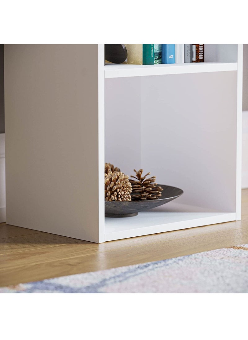 MODERN HOME وحدة عرض الكتب والاكسسوارات من الخشب 2-طابق أبيض  - Image 5