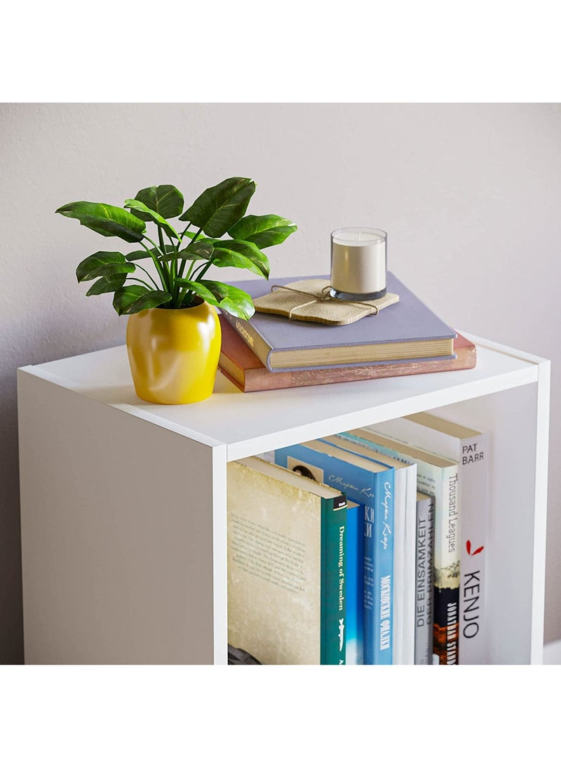 MODERN HOME وحدة عرض الكتب والاكسسوارات من الخشب 2-طابق أبيض  - Image 4